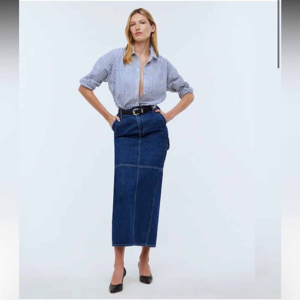 Madewell NWT Denim Carpenter Maxi Skirt 28